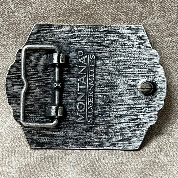 Montana Silversmiths Belt Buckle Mens Roughneck Attitude Silver - Picture 2 of 3